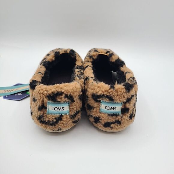 NEW Toms Doe Leopard Fleece Faix Fur Alpargatas NWT - Picture 4 of 5